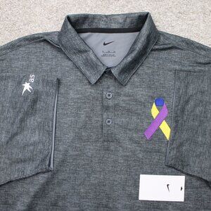 Nike Polo Shirt NWT Mens XL Gray Crosshatch 100% Polyester Short Sleeve Pullover